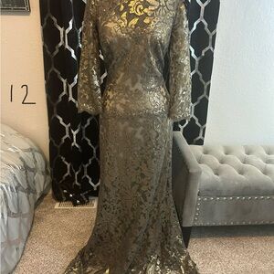 Elegant Gold Floral Gown